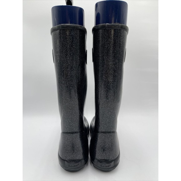 NWOB Bogs Women's Rainboot Glitter Print Waterproof Rain Boot, Black Size 10 - Picture 4 of 8
